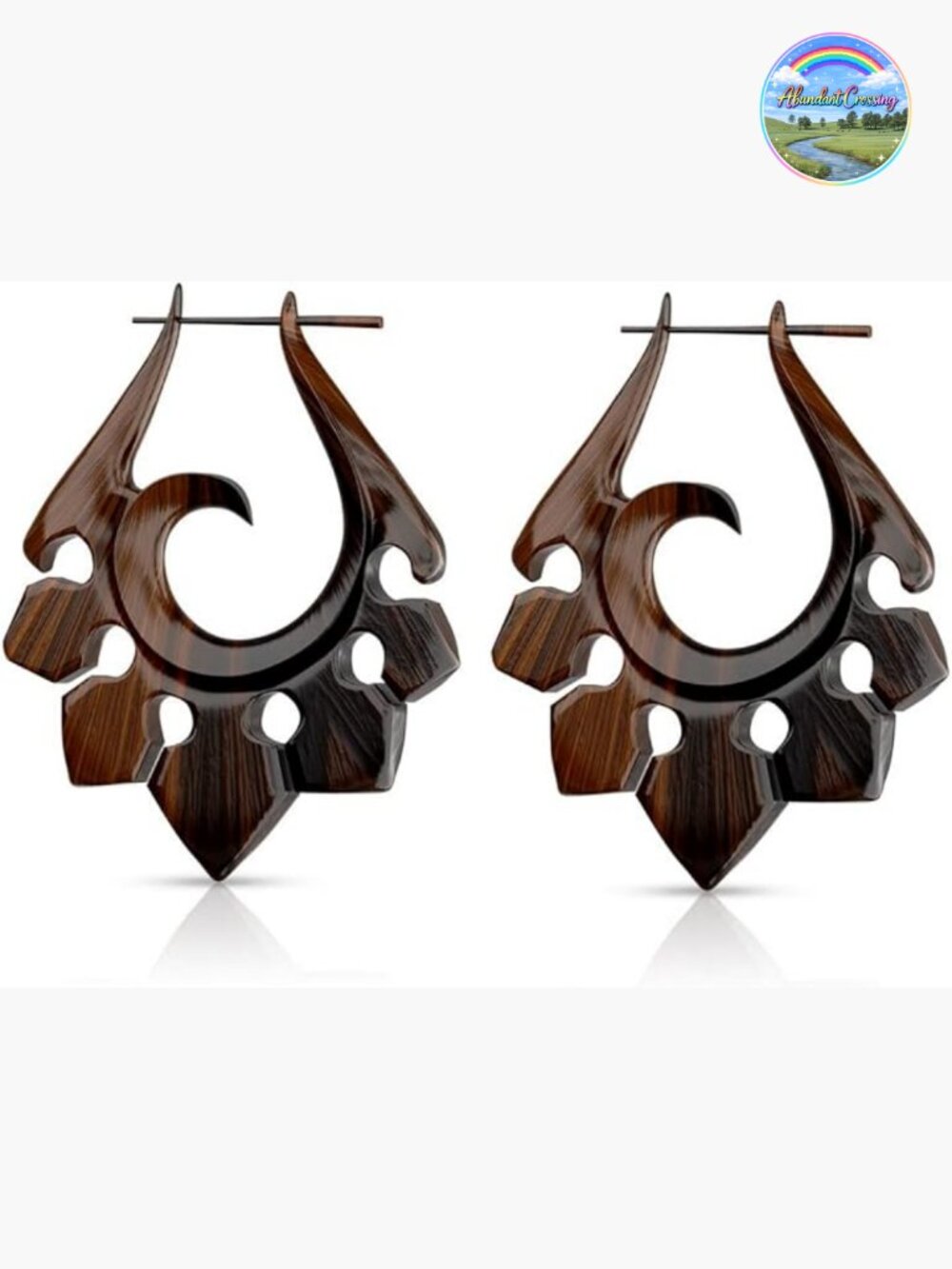 Organic Hand Carved Sono Wood Tribal Earrings